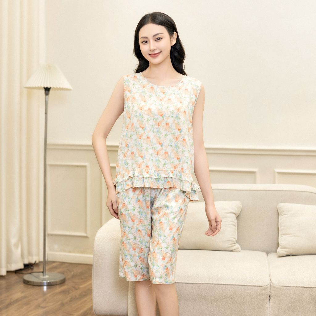 Bộ Đồ Mùa Hè Nữ Áo Sát Nách Quần Lửng Lamode LST026AS0