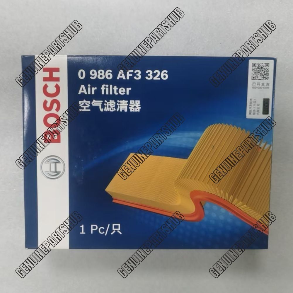  Bosch 0986AF3326 Air filter OEM 17220-5K0-A00, 172205K0A00 