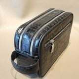  Embossed Black Crocodile Leather C2 Clutch 