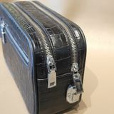  Embossed Black Crocodile Leather C2 Clutch 