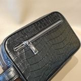  Embossed Black Crocodile Leather C2 Clutch 