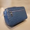  Embossed Navy Crocodile Leather Clutch 