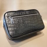 Embossed Black Crocodile Leather 