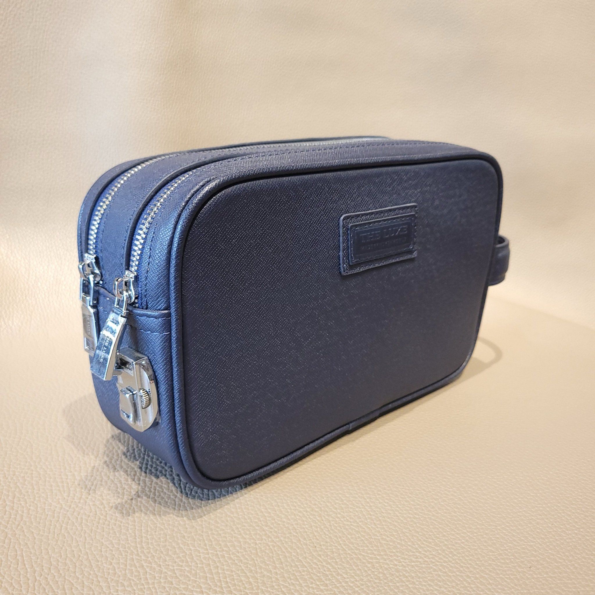  Navy Taiga Leather C2 Clutch 
