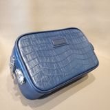  Embossed Navy Crocodile Leather C2 Clutch 