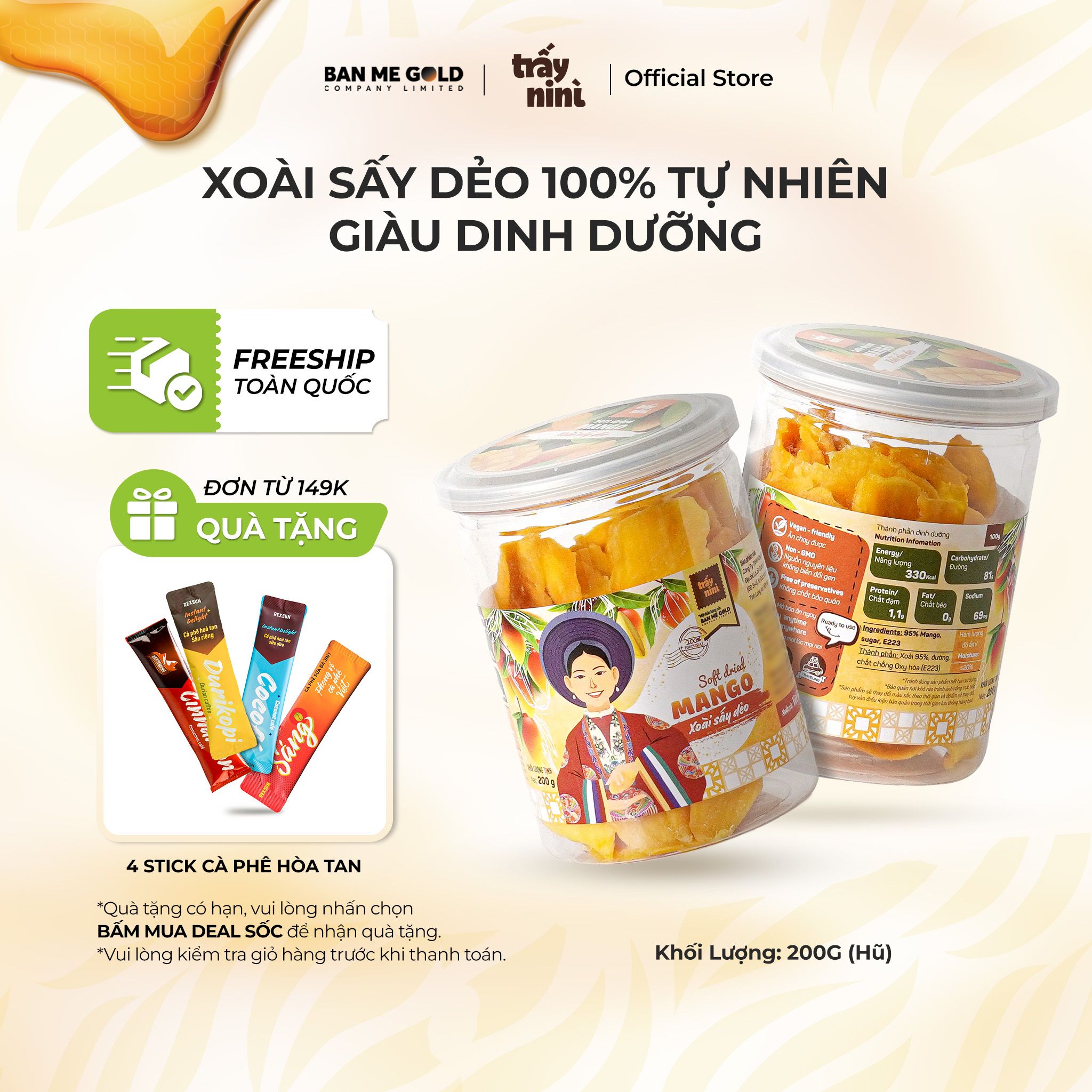 [COMBO TIẾT KIỆM] 10 Túi Xoài Sấy Dẻo Ăn Vặt Tốt Cho Sức Khoẻ - 100% Xoài Tự Nhiên Cao Cấp Giàu Dinh Dưỡng Chính Hãng Trấy Ninì - Ban Me Gold