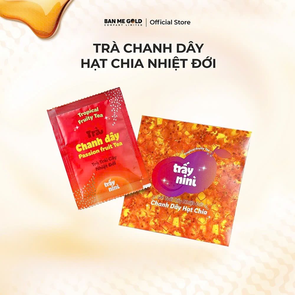 Trà Chanh Dây Hạt Chia Thanh Nhiệt - Trà Trái Cây Nhiệt Đới Detox Ít Đường Ban Me Gold - Trấy Ni Nì