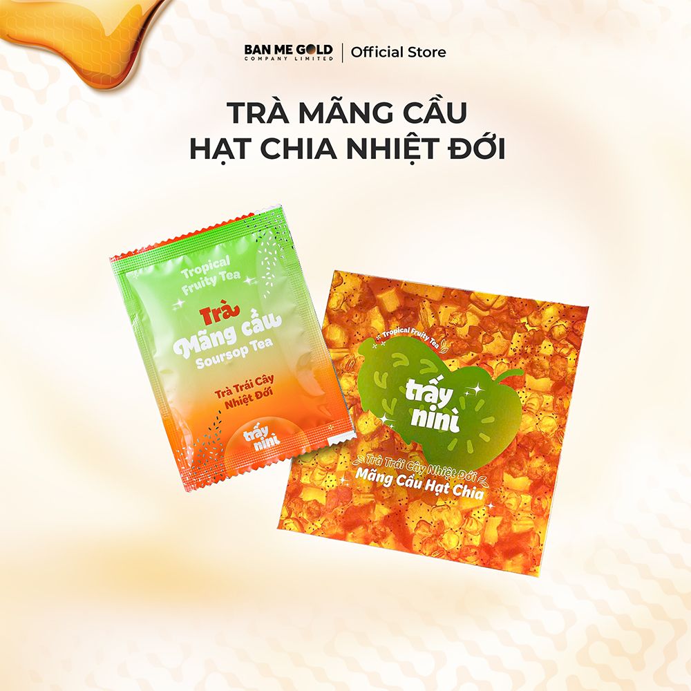 Trà Mãng Cầu Hạt Chia Thanh Nhiệt - Trà Trái Cây Nhiệt Đới Detox Ít Đường Ban Me Gold - Trấy Ni Nì