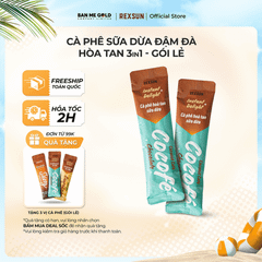 Cà Phê Sữa Dừa Cocofe Đậm Đà - Hộp 160g (10 gói) - Coconut Cafe Hòa Tan Chính Hãng Ban Me Gold