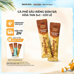 Cà Phê Sầu Riêng Đậm Đà - Hộp 160g (10 gói) - Cafe 3in1 Hoà Tan Cao Cấp - Chính Hãng Ban Me Gold - Rexsun