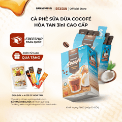 [COMBO SIÊU HỜI] 2 Hộp Cà Phê Sữa Dừa Cocofe x Cà Phê Sầu Riêng ( 20 Gói) - Cafe Hòa Tan 3in1 Cao Cấp Chính Hãng REXSUN