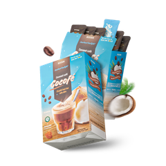Cà Phê Sữa Dừa Cocofe - Hộp 160gr (10 Gói) - Coconut Cappuccino Dừa Cafe Hòa Tan Chính Hãng Ban Me Gold - REXSUN
