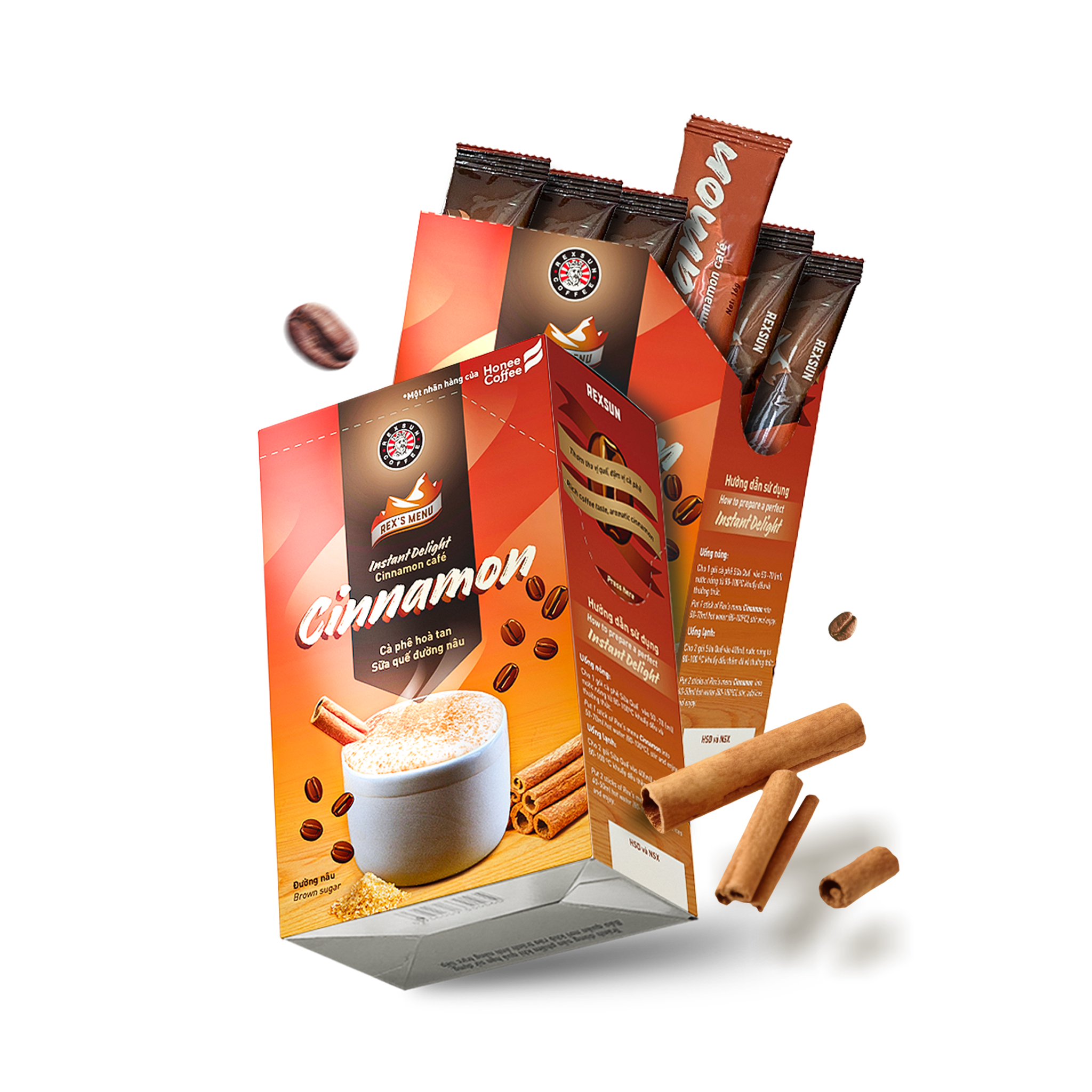 Cà Phê Hoà Tan Sữa Quế (Cinnamon) - Instant Delight – 160gr (10 Gói) - Cafe Hòa Tan Chính Hãng Ban Me Gold - REXSUN