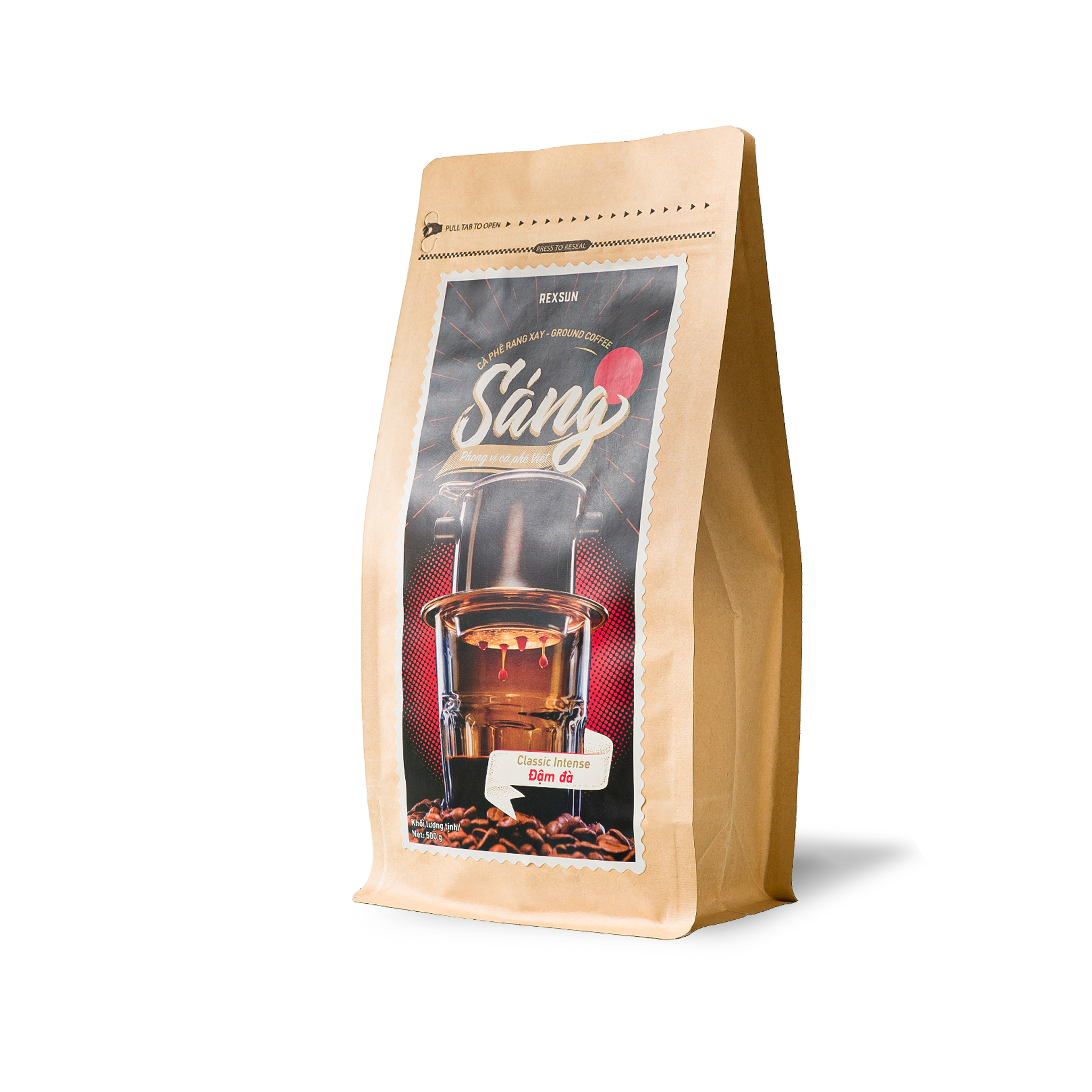 Cà Phê Gu Đắng Đậm Đà - 100% ROBUSTA & ARABICA - 250g/500g - Cafe Rang Xay Nguyên Chất Ban Me Gold - REXSUN