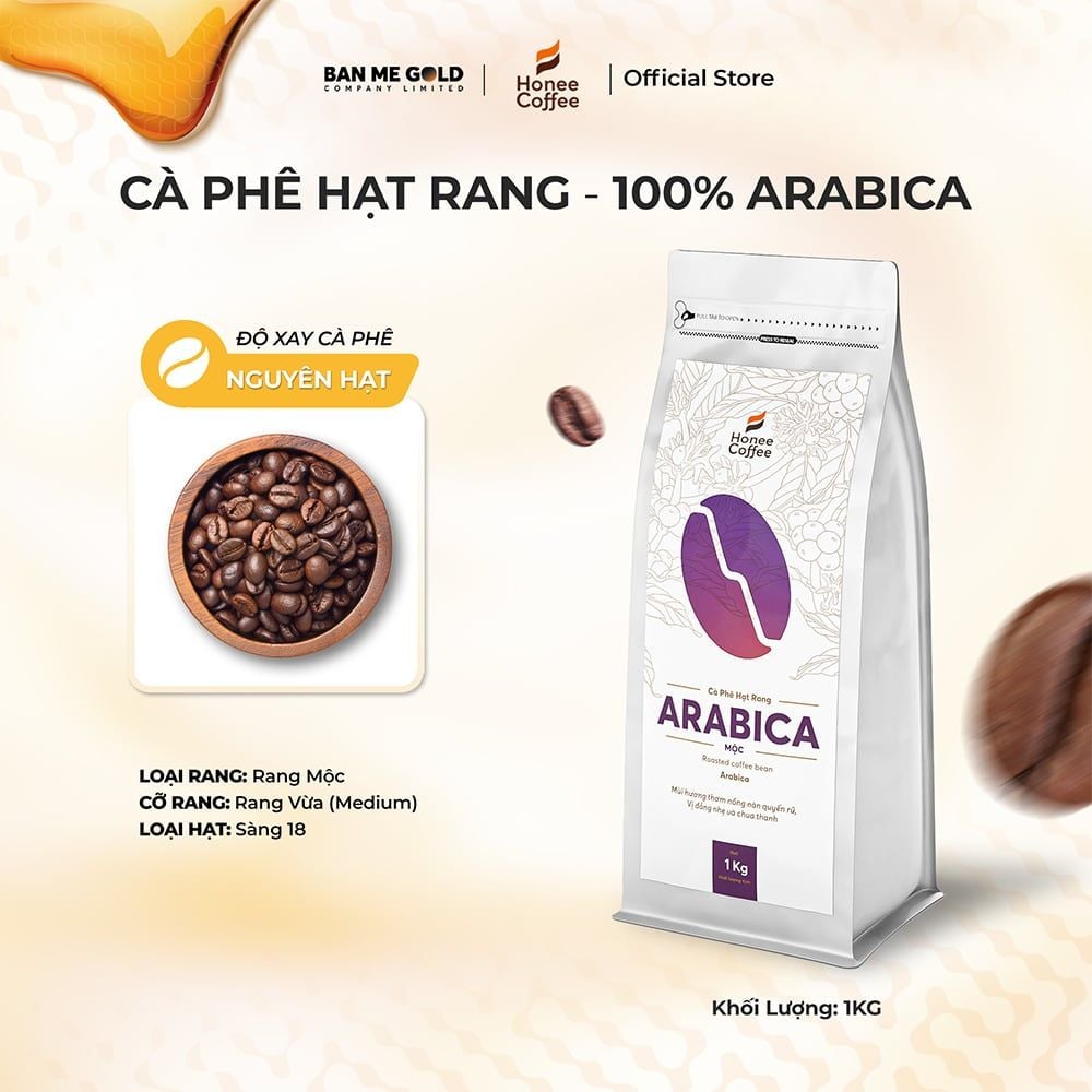 [TIẾT KIỆM] 4 Túi (1KG NGUYÊN HẠT) Cà Phê Nguyên Chất 100% Arabica / Robusta / Culi / Moka Chính Hãng Ban Me Gold - Honee Coffee
