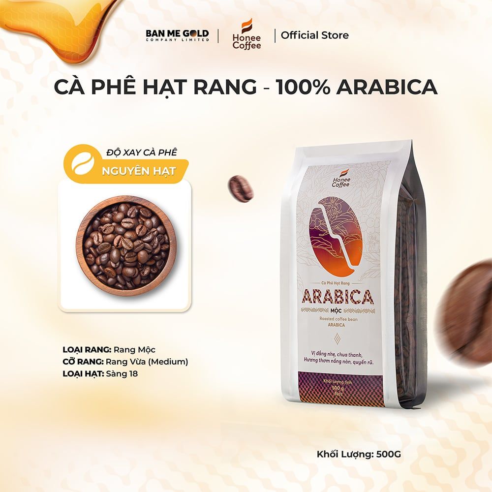 [TIẾT KIỆM] 4 Túi (500G NGUYÊN HẠT) Cà Phê Nguyên Chất 100% Arabica / Robusta / Culi / Moka Chính Hãng Ban Me Gold - Honee Coffee