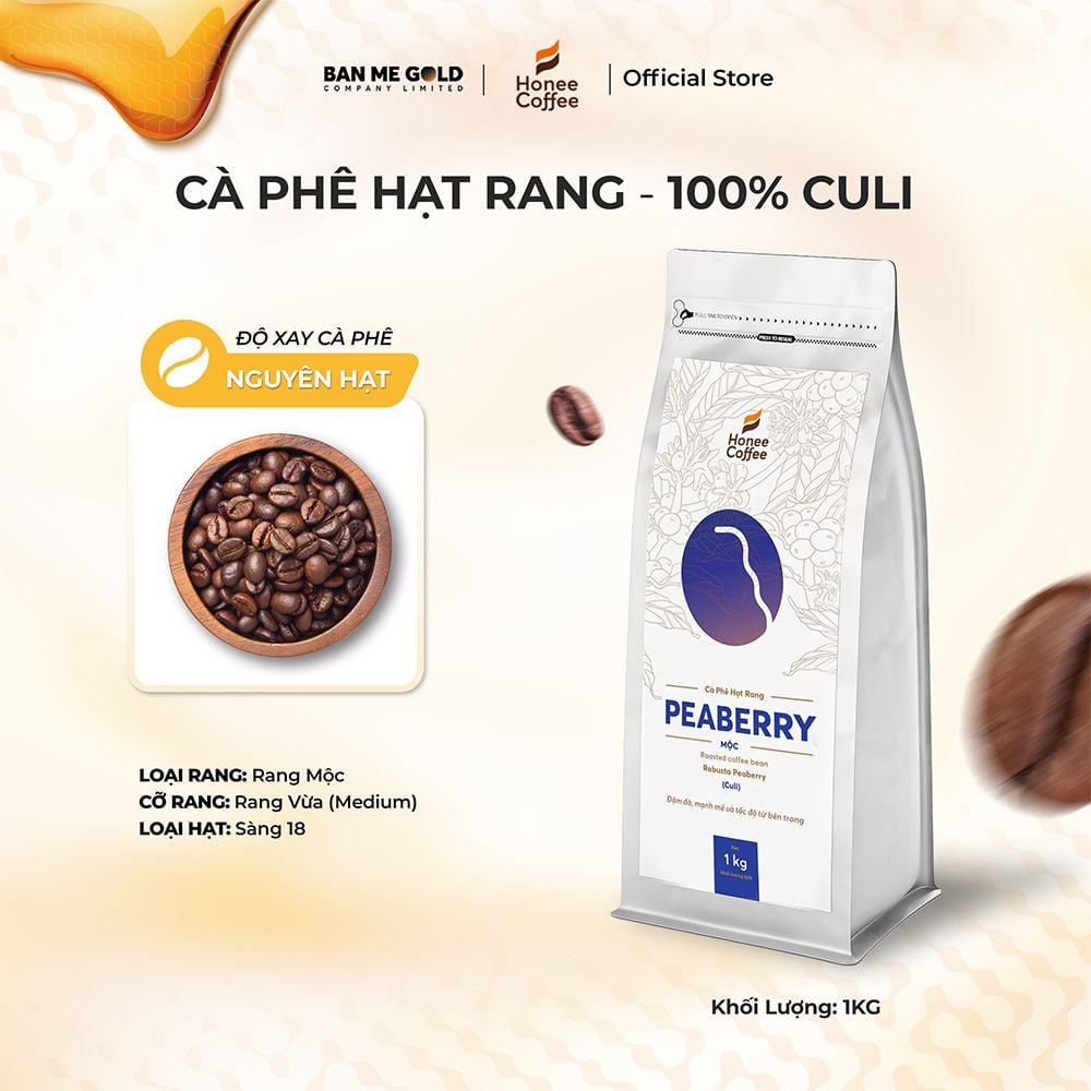 [TIẾT KIỆM] 4 Túi (1KG NGUYÊN HẠT) Cà Phê Nguyên Chất 100% Arabica / Robusta / Culi / Moka Chính Hãng Ban Me Gold - Honee Coffee