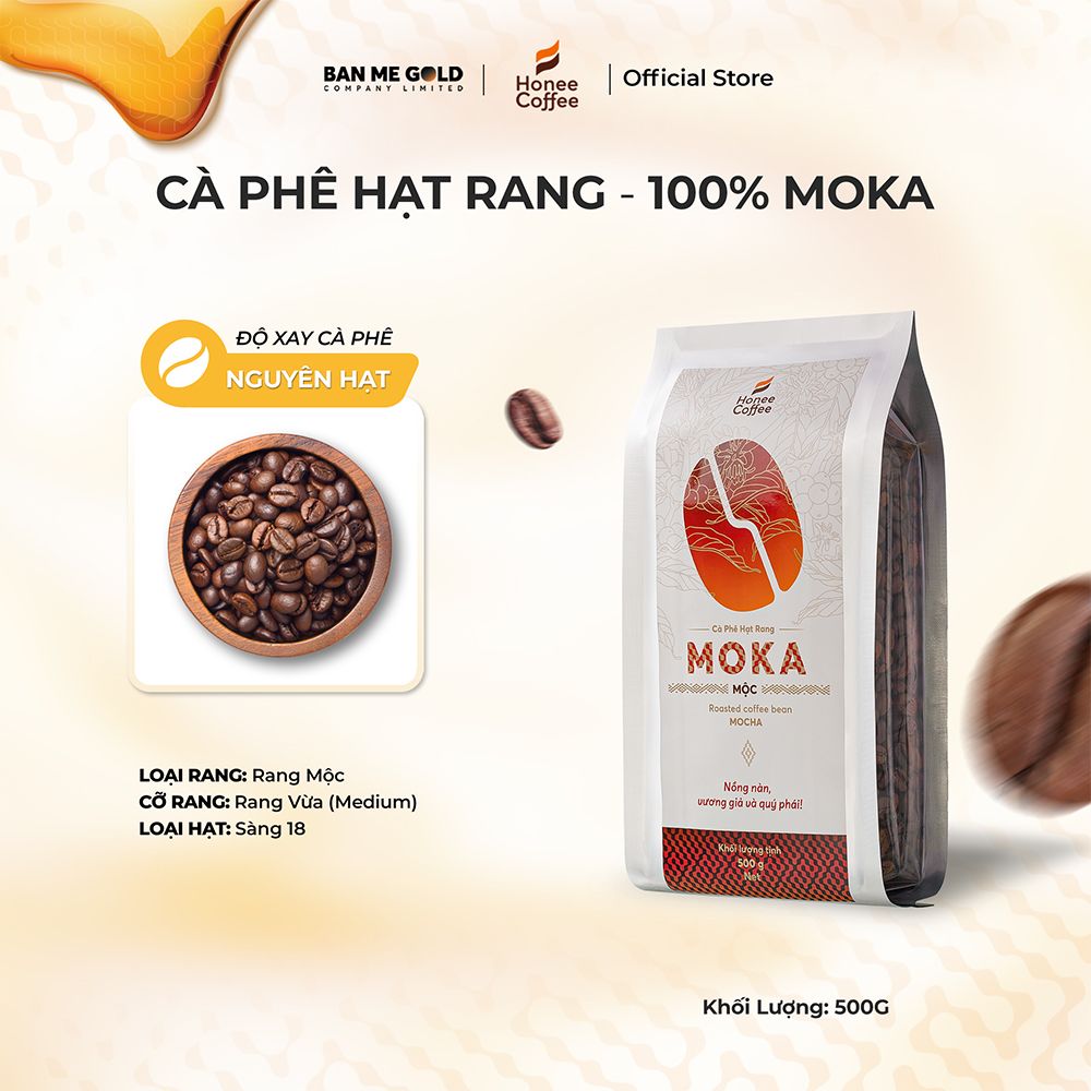 [TIẾT KIỆM] 4 Túi (500G NGUYÊN HẠT) Cà Phê Nguyên Chất 100% Arabica / Robusta / Culi / Moka Chính Hãng Ban Me Gold - Honee Coffee