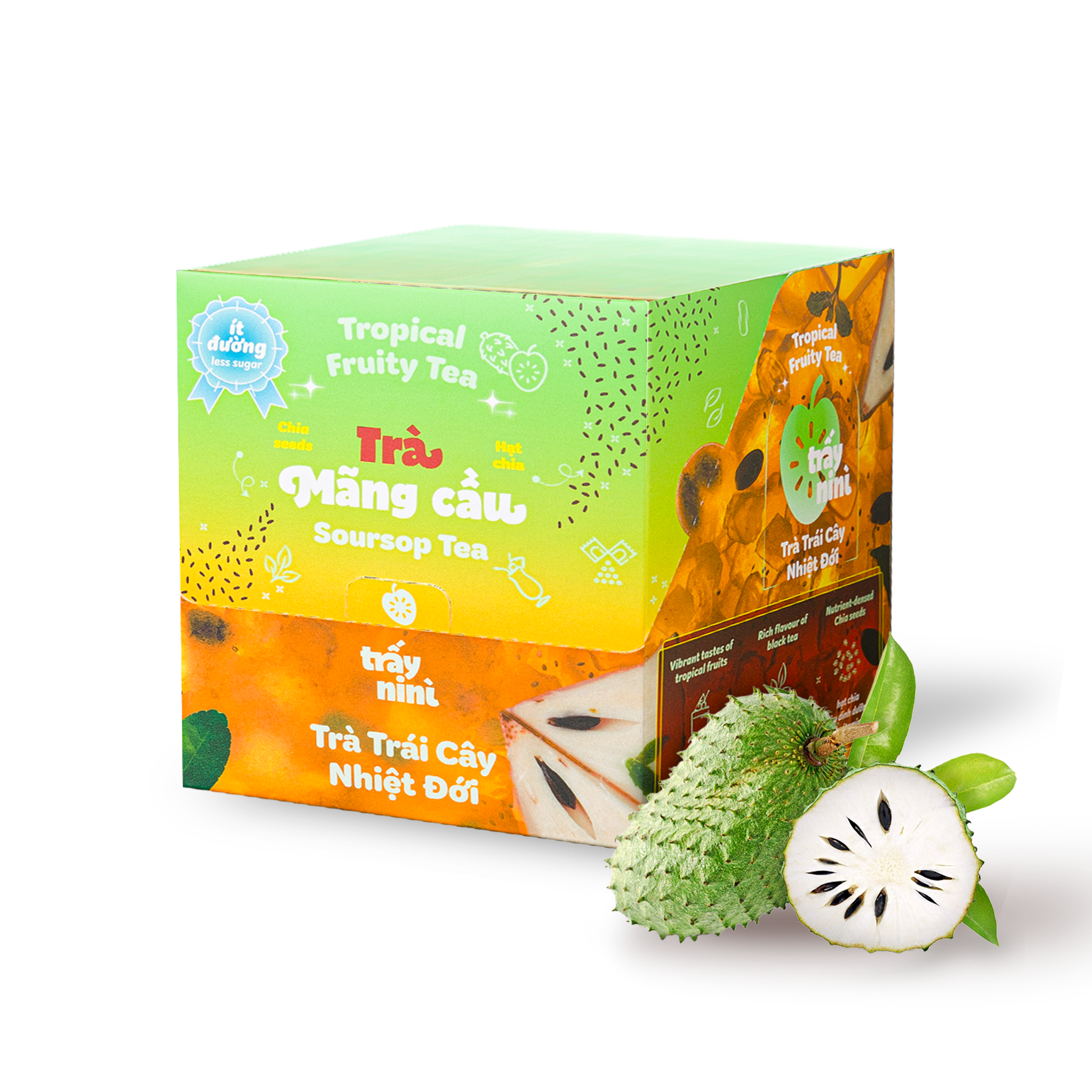 Trà Mãng Cầu Hạt Chia Thanh Nhiệt - Trà Trái Cây Nhiệt Đới Detox Ít Đường Ban Me Gold - Trấy Ni Nì