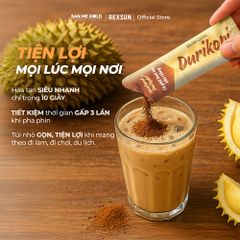 Cà Phê Sầu Riêng Đậm Đà - Hộp 160g (10 gói) - Cafe 3in1 Hoà Tan Cao Cấp - Chính Hãng Ban Me Gold - Rexsun
