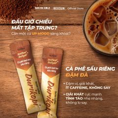 Cà Phê Sầu Riêng Đậm Đà - Hộp 160g (10 gói) - Cafe 3in1 Hoà Tan Cao Cấp - Chính Hãng Ban Me Gold - Rexsun