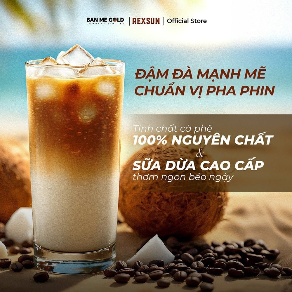 Cà Phê Sữa Dừa Cocofe Đậm Đà - Hộp 160g (10 gói) - Coconut Cafe Hòa Tan Chính Hãng Ban Me Gold
