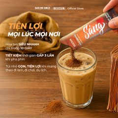 Cà Phê Hoà Tan Sữa Đá ĐẬM ĐÀ Gu Mạnh Mẽ - Hộp 180g (10 gói) - Cafe Sữa Đá 3in1 Tiện Lợi Ban Me Gold