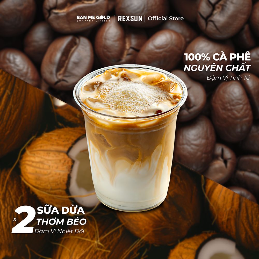 [COMBO TIẾT KIỆM] 2 Hộp Cà Phê Sữa Dừa Cocofe - Instant Delight (20 Gói) - Coconut Cafe Hòa Tan Ban Me Gold  - REXSUN