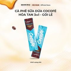 Cà Phê Sữa Dừa Cocofe - Hộp 160gr (10 Gói) - Coconut Cappuccino Dừa Cafe Hòa Tan Chính Hãng Ban Me Gold - REXSUN