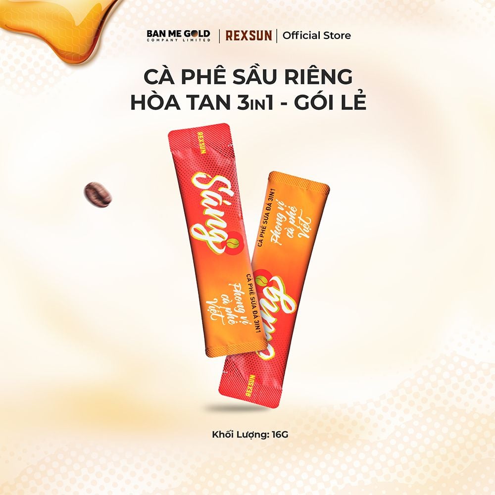 Cà Phê Sữa Đá 3in1 Tiện Lợi - Sáng - Túi 480g (30 gói) - Cafe Hòa Tan Sữa Đá Ban Me Gold - Rexsun