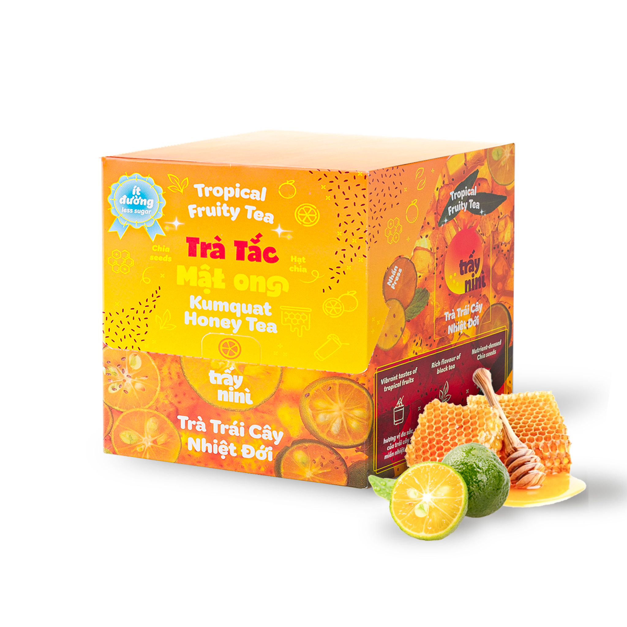 Trà Tắc Mật Ong Hạt Chia Thanh Nhiệt - Trà Trái Cây Nhiệt Đới Detox Ít Đường Ban Me Gold - Trấy Ni Nì
