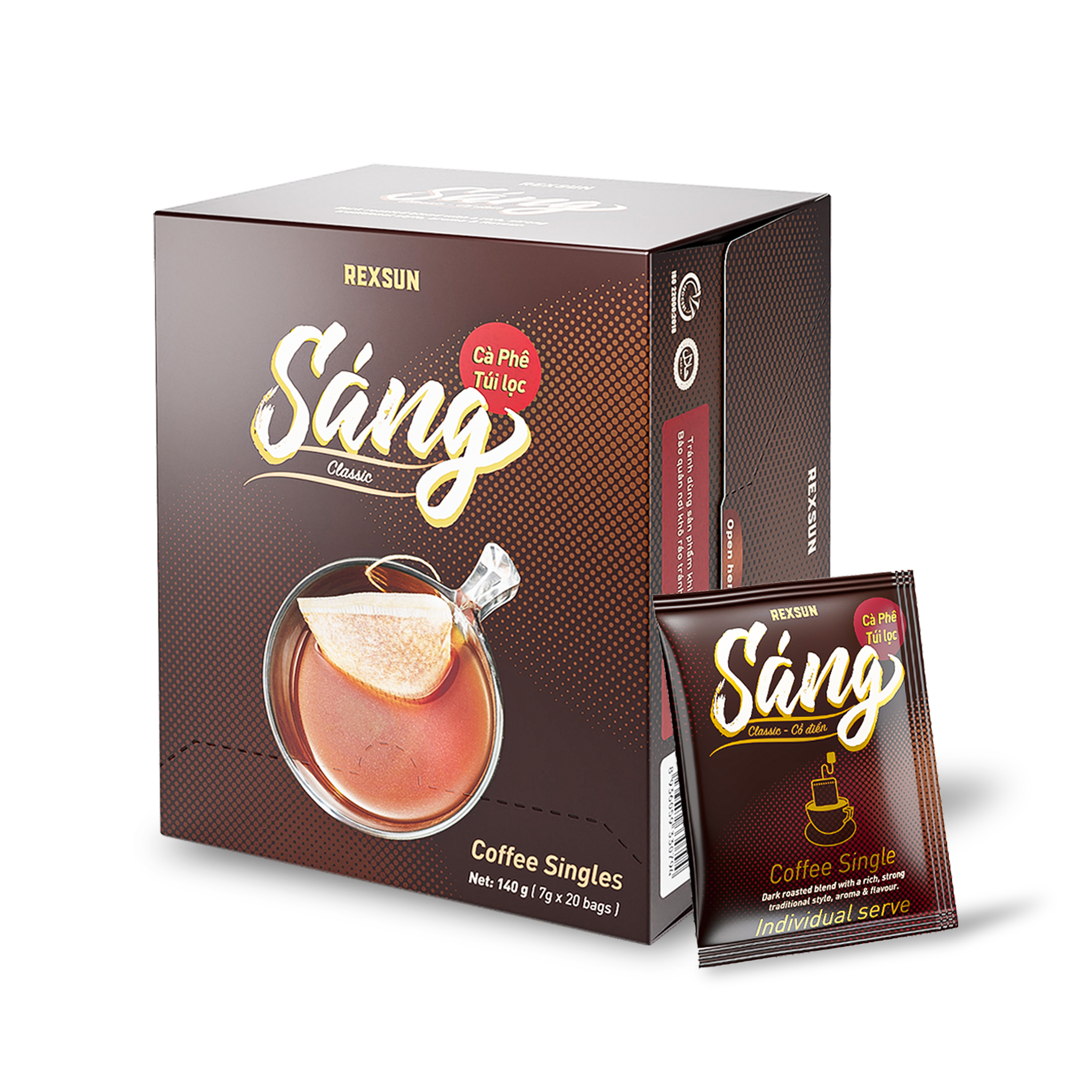 Cà Phê Túi Lọc Neoclassic - Sáng - Gói Tiện Lợi - Hộp 140g (20 Túi) - Cafe Nguyên Chất Chính Hãng Ban Me Gold - Rexsun