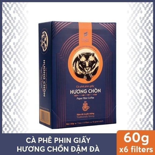 Cà Phê Phin Giấy Hương Chồn (Đậm Đà) Hộp 60gr (6 Túi) - Cà Phê Chồn 100% Ban Me Gold - Honee Coffee