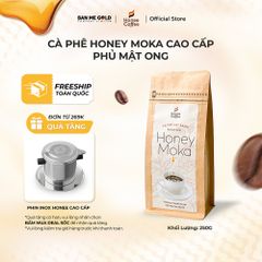 [TẶNG PHIN] Cà Phê Hạt Rang Honey Moka Nguyên Chất - 250g - Cafe Moka Phủ Mật Ong Chính Hãng Ban Me Gold - Honee Coffee