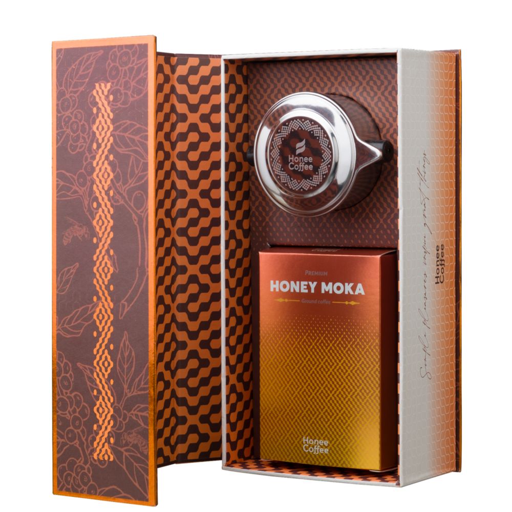 Hộp Quà Cà Phê Honey Moka 150g - Mật Ong Hoa Cà Phê Nguyên Chất Chính Hãng Ban Me Gold - Honee Coffee