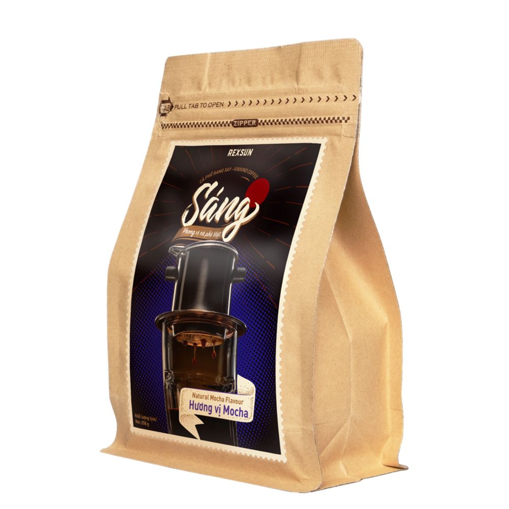 Cà Phê Rang Xay Mocha Gu Đậm - Sáng - 250g/500g - Cafe Rang Xay Pha Phin Chính Hãng Ban Me Gold - REXSUN
