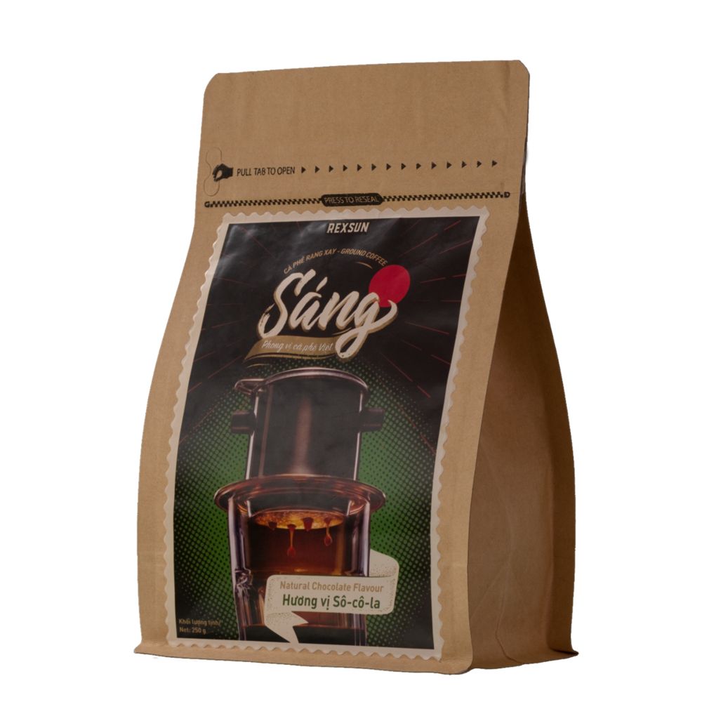 Cà Phê Rang Xay Socola Gu Đậm - Sáng - 250g/500g - Cafe Rang Xay Pha Phin Vị Chocolate Ban Me Gold - REXSUN