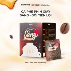 Cà Phê Phin Giấy - Sáng - Hộp 100gr (10 Túi) - Không Đường Sữa - Cafe Nguyên Chất Chính Hãng Ban Me Gold - Rexsun