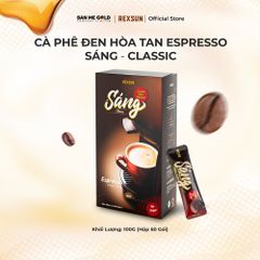 Cà Phê Espresso Hòa Tan - Sáng - Hộp 20g/100g - KHÔNG ĐƯỜNG SỮA - Cafe Đen Hòa Tan Chính Hãng Ban Me Gold - Rexsun