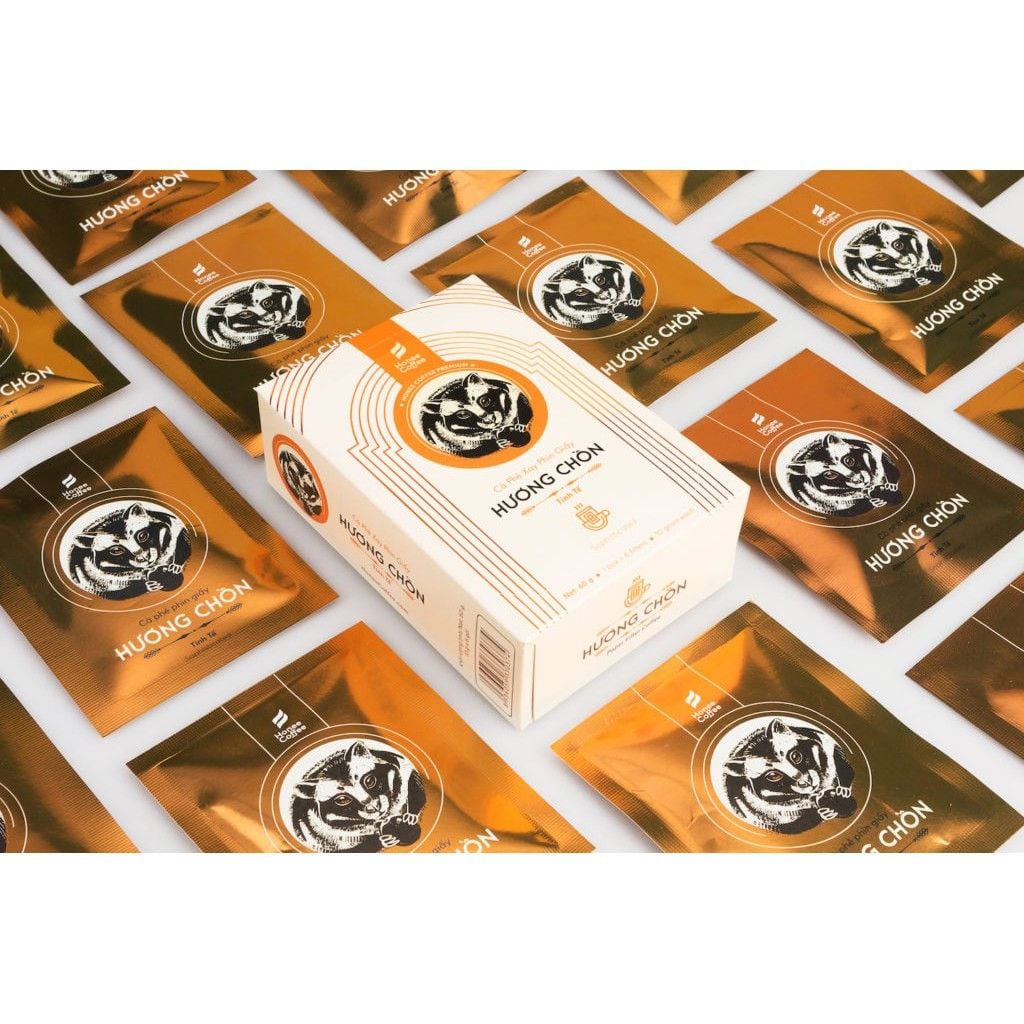 Cà Phê Phin Giấy Hương Chồn (Tinh Tế) Hộp 60gr (6 Túi) - Cà Phê Chồn 100% Ban Me Gold - Honee Coffee