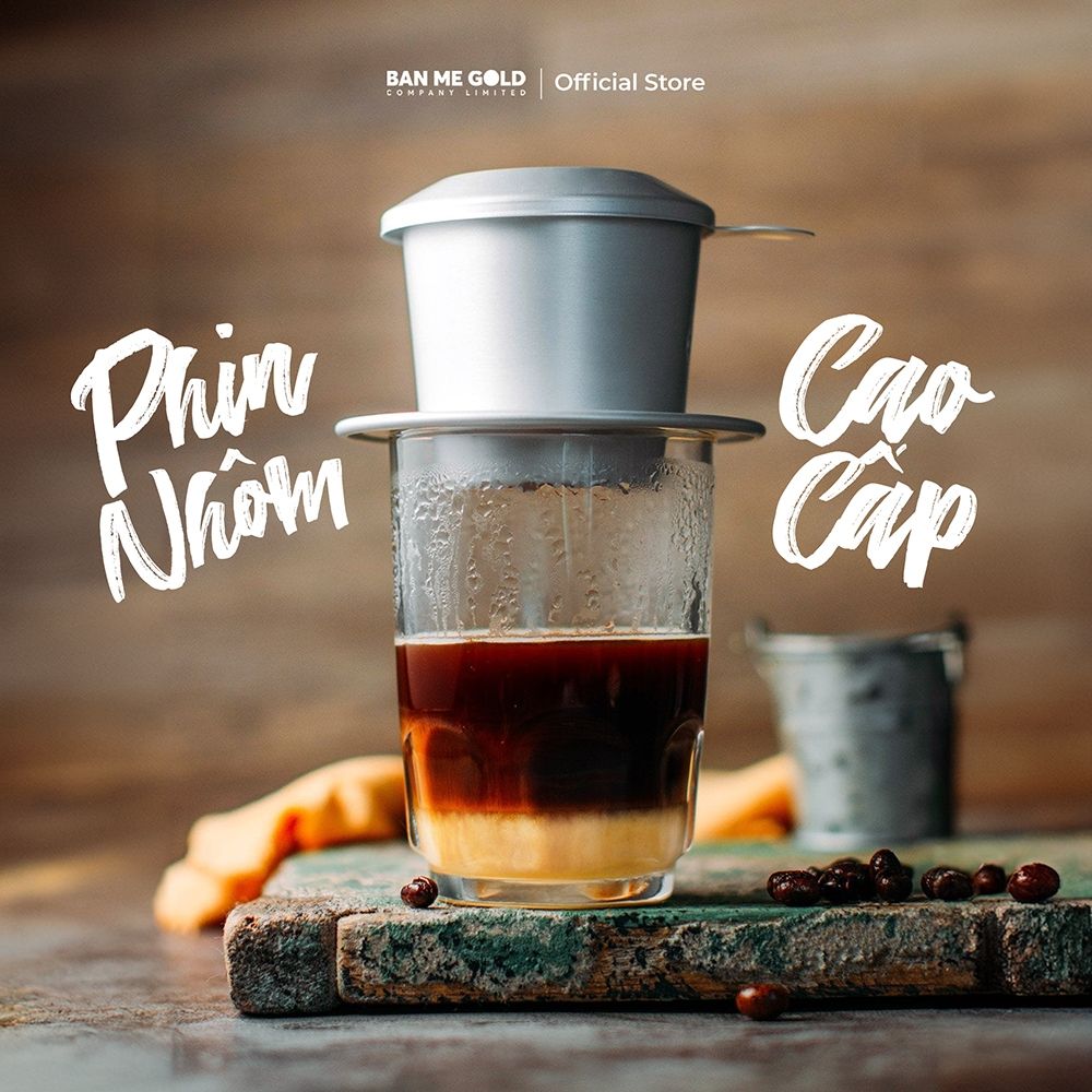 Phin Cà Phê Chịu Nhiệt Cao Cấp - Phin Nhôm Truyền Thống Cafe Sáng Không Gỉ - Chính Hãng Ban Me Gold - Rexsun
