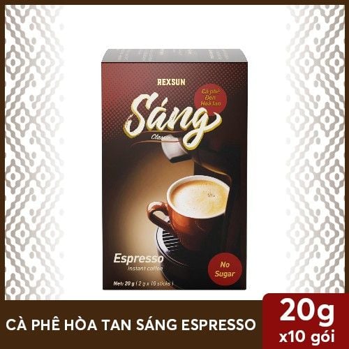 Cà Phê Espresso Hòa Tan - Sáng - Hộp 20g/100g - KHÔNG ĐƯỜNG SỮA - Cafe Đen Hòa Tan Chính Hãng Ban Me Gold - Rexsun