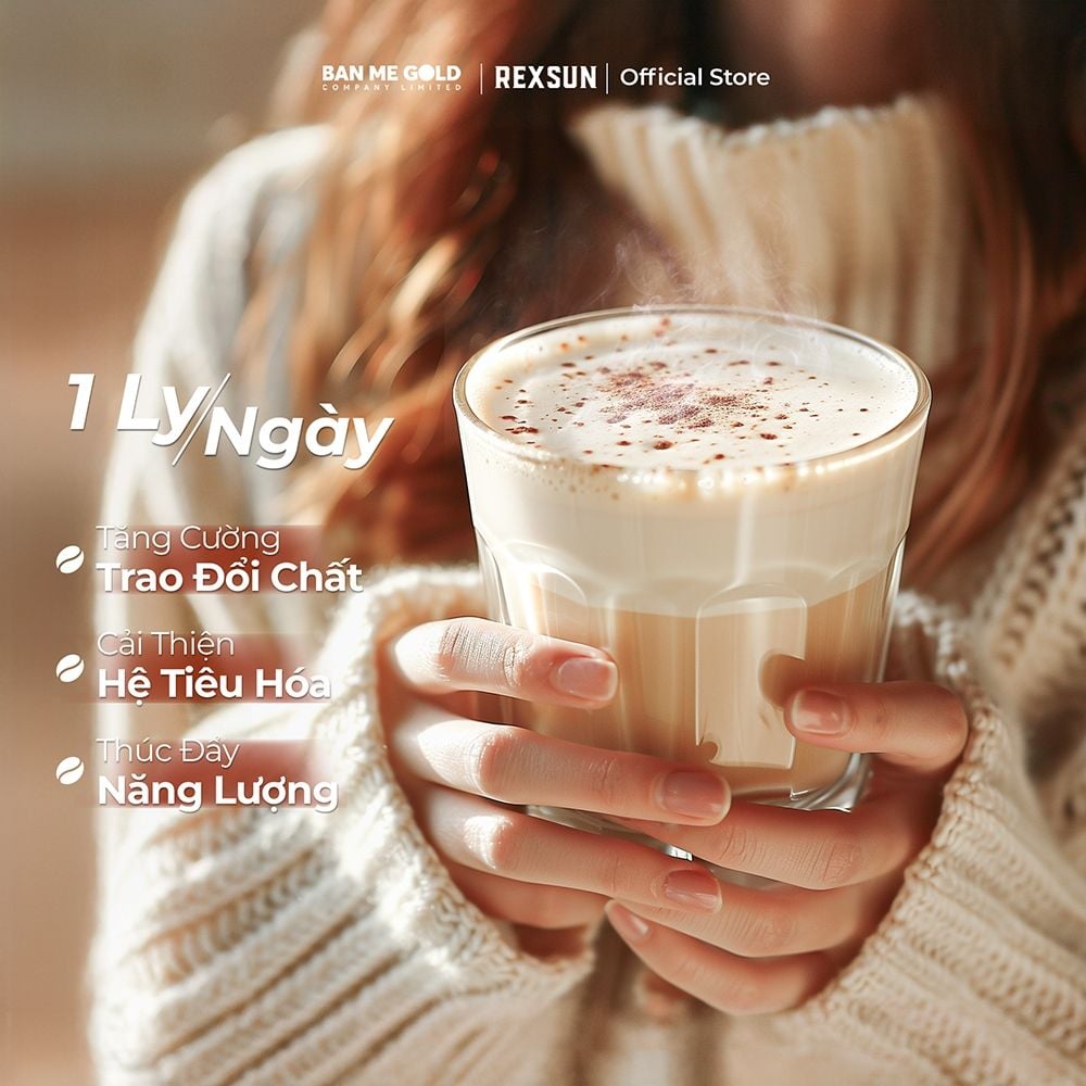Cà Phê Hoà Tan Sữa Quế (Cinnamon) - Instant Delight – 160gr (10 Gói) - Cafe Hòa Tan Chính Hãng Ban Me Gold - REXSUN