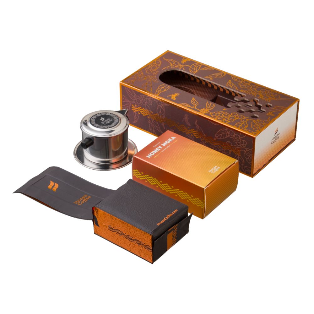 Hộp Quà Cà Phê Honey Moka 150g - Mật Ong Hoa Cà Phê Nguyên Chất Chính Hãng Ban Me Gold - Honee Coffee