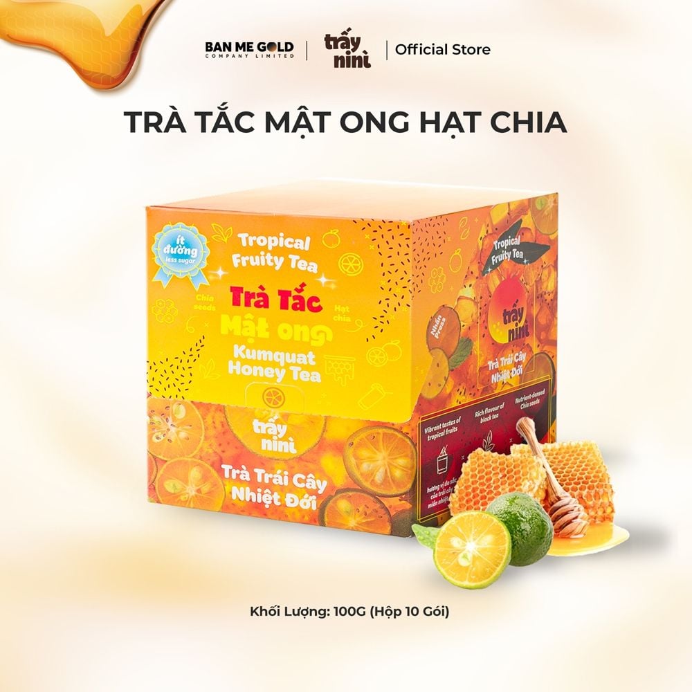 Trà Tắc Mật Ong Hạt Chia Thanh Nhiệt - Trà Trái Cây Nhiệt Đới Detox Ít Đường Ban Me Gold - Trấy Ni Nì