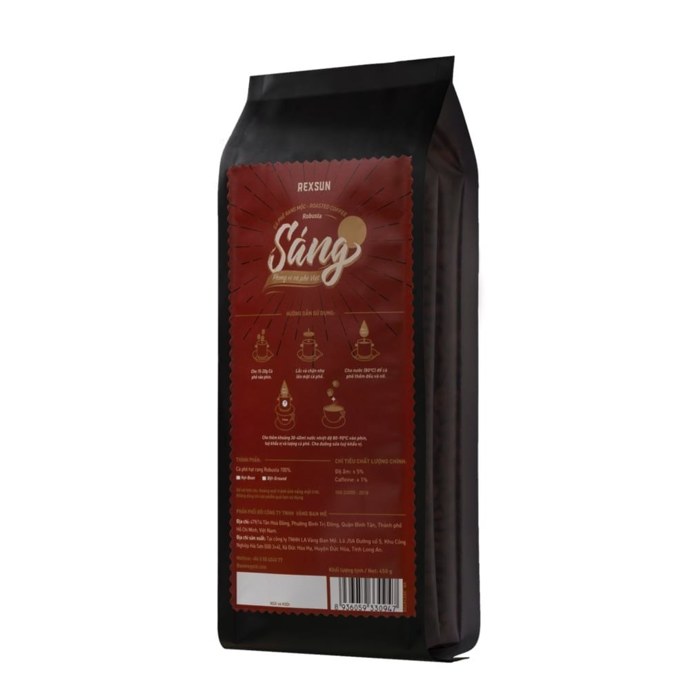 Cà Phê Robusta 100% Nguyên Chất - Sáng (450g) Cafe Hạt / Pha Phin / Pha Máy Xay Sẵn Chính Hãng Ban Me Gold - Rexsun
