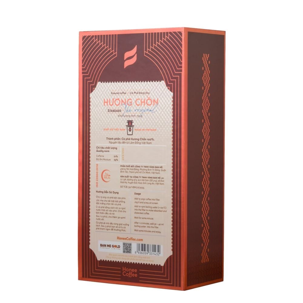 Hộp Quà Cà Phê Hương Chồn - 150gr Cà Phê Chồn 100% Nguyên Chất Pha Phin Ban Me Gold - Honee Coffee