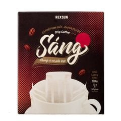Cà Phê Phin Giấy - Sáng - Hộp 100gr (10 Túi) - Không Đường Sữa - Cafe Nguyên Chất Chính Hãng Ban Me Gold - Rexsun