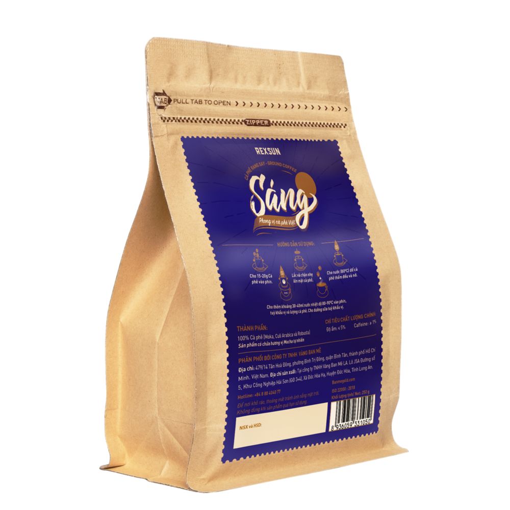 Cà Phê Rang Xay Mocha Gu Đậm - Sáng - 250g/500g - Cafe Rang Xay Pha Phin Chính Hãng Ban Me Gold - REXSUN