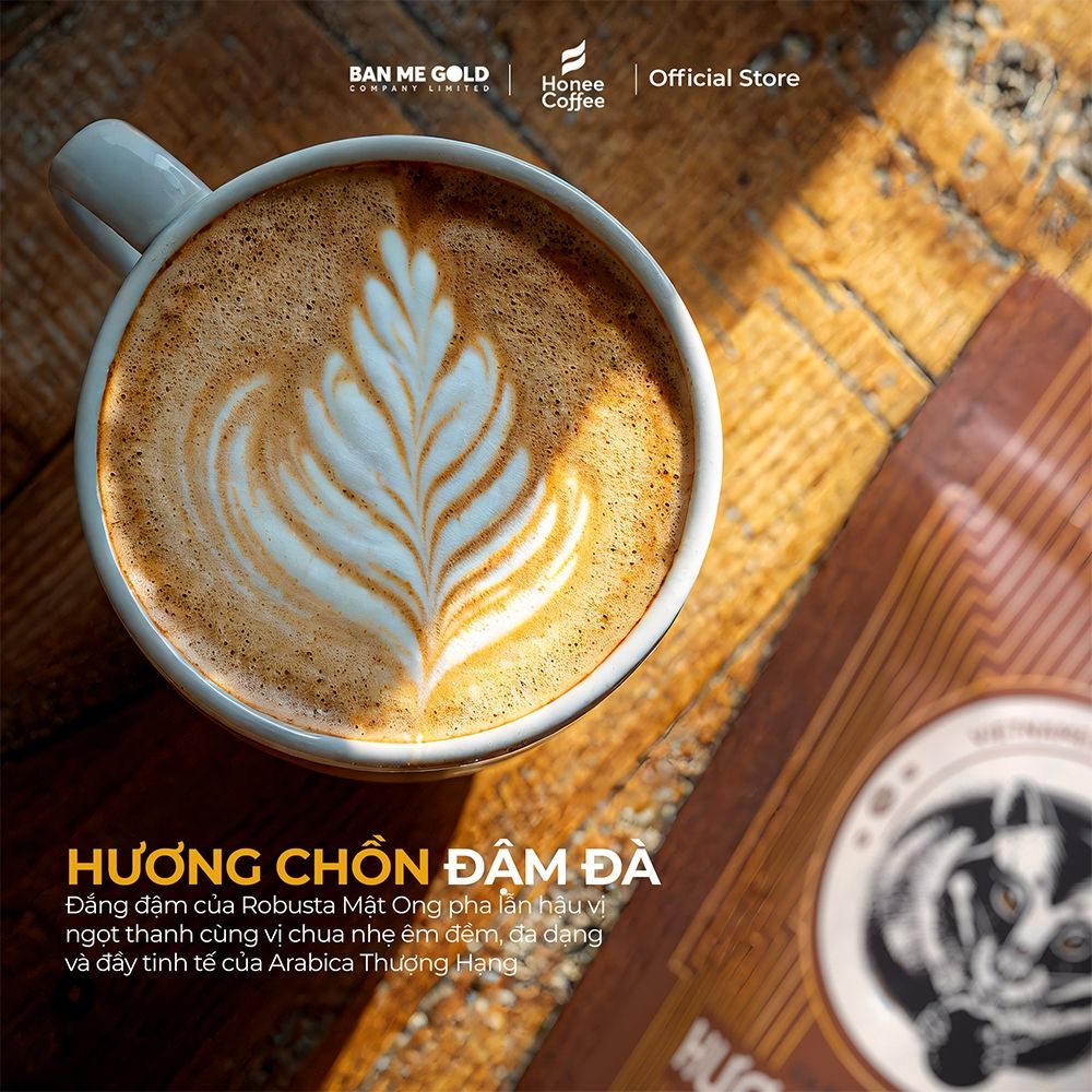 [CƠ BẢN] Cà Phê Hương Chồn (Nâu) Hạt Rang Mộc (250g) Cà Phê Chồn 100% Nguyên Chất Chính Hãng Ban Me Gold - Honee Coffee